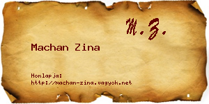 Machan Zina névjegykártya